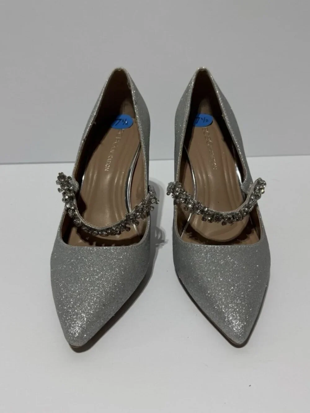 BCBGeneration Womens Branda Pump Heels Silver Size 7.5 M
